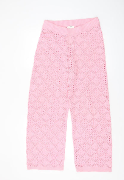 The Frolic Womens Pink Knit Cropped Trousers Size 14
