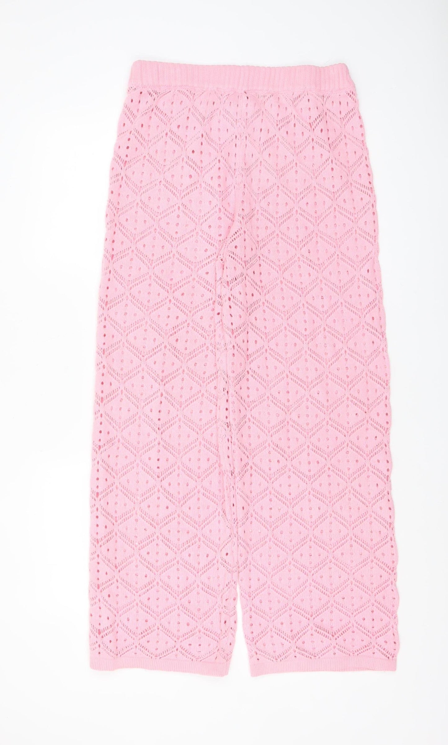 The Frolic Womens Pink Knit Cropped Trousers Size 14
