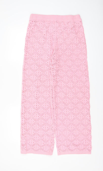 The Frolic Womens Pink Knit Cropped Trousers Size 14