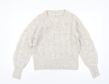 Womens UK Size XS NEXT Beige Pullover Jumper