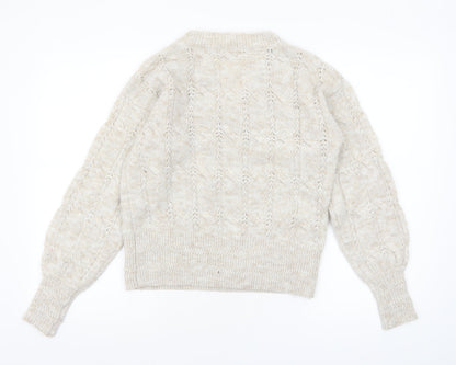 Womens UK Size XS NEXT Beige Pullover Jumper