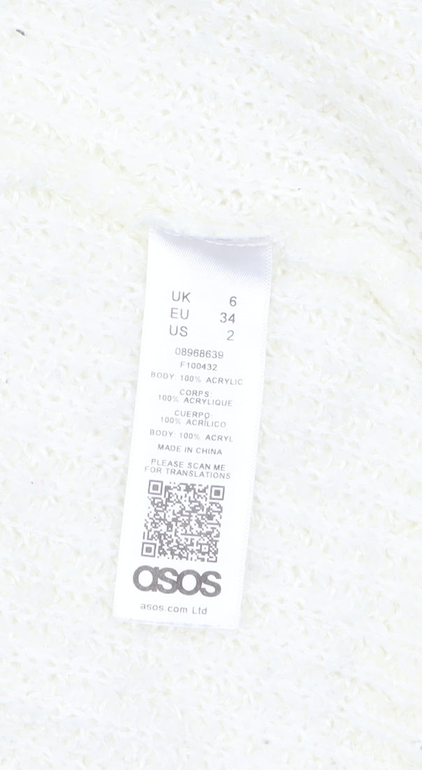 Womens UK Size 6 ASOS Ivory Cardigan Jumper