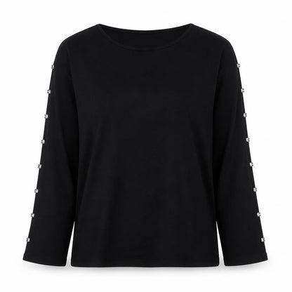 Womens UK Size M Cable & Gauge Black Basic T-Shirt