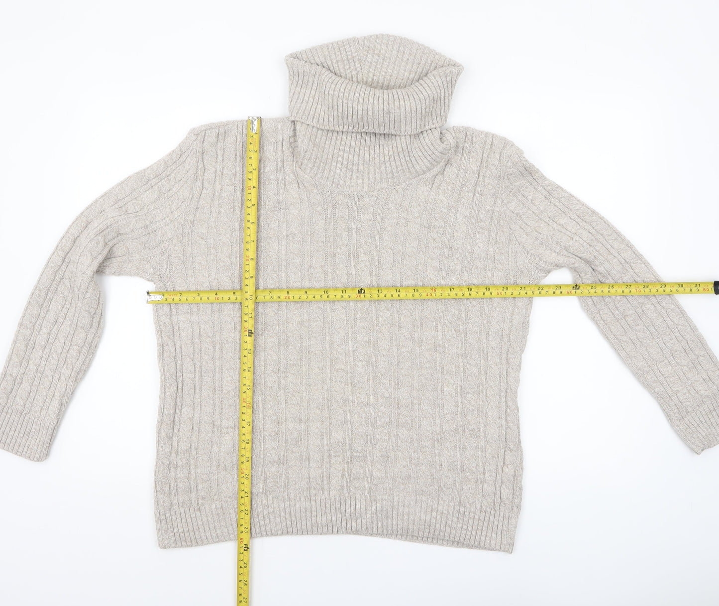 Womens UK Size L Sugar Crisp Beige Pullover Jumper