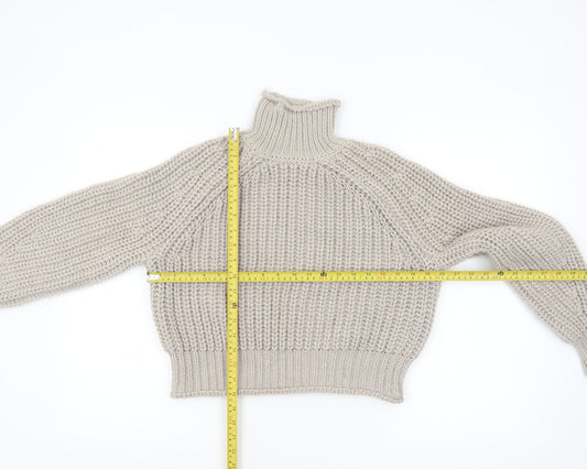 Womens UK Size XS H&M Beige Pullover Jumper