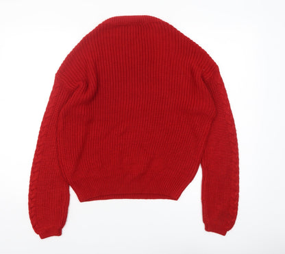 Womens UK Size 8 Stradivarius Red Pullover Jumper