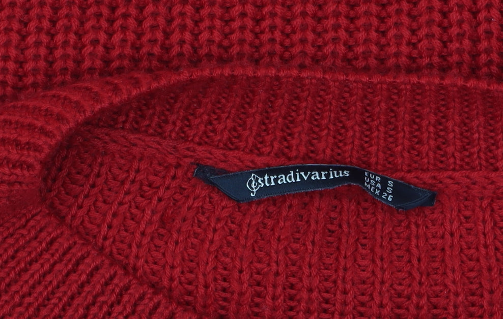 Womens UK Size 8 Stradivarius Red Pullover Jumper