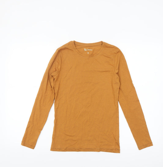 Womens UK Size 8 TU Brown Basic T-Shirt