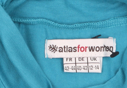 Womens UK Size 12-14 atlas for women Blue Basic T-Shirt