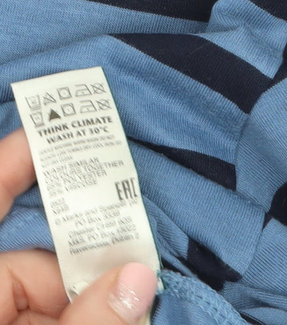 Womens UK Size 12 Marks and Spencer Blue Basic T-Shirt