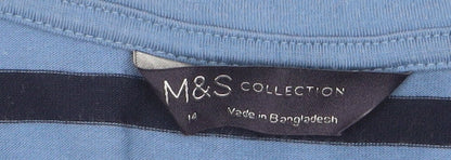 Womens UK Size 12 Marks and Spencer Blue Basic T-Shirt