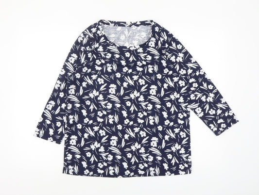 Womens UK Size 12 Bonmarché Blue Jersey T-Shirt