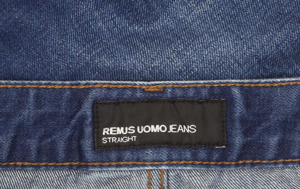 Mens UK Size 34R Remus Uomo Regular Fit Straight Blue Jeans