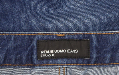 Mens UK Size 34R Remus Uomo Regular Fit Straight Blue Jeans