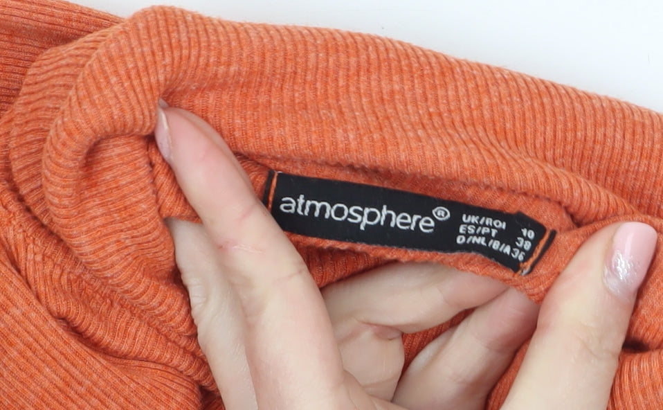 Womens UK Size 14 Atmosphere Orange Basic T-Shirt