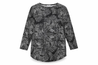 Womens UK Size L Papaya Black Tunic T-Shirt