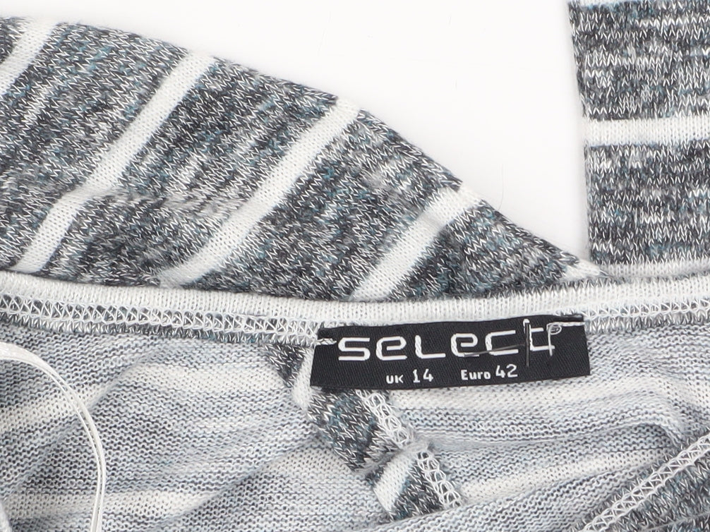 Womens UK Size 14 Select Grey Cropped T-Shirt