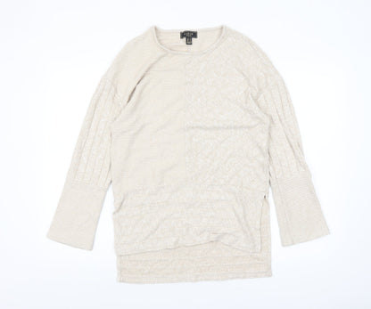 Womens UK Size 10 Lipsy Beige Pullover Jumper