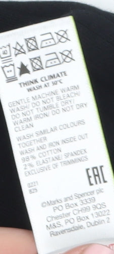 Girls UK Size 10-11 Years Marks and Spencer Black Basic T-Shirt