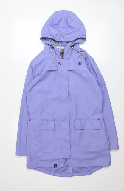 Lighthouse Womens Purple Waterproof Hooded Rain Coat Size 10