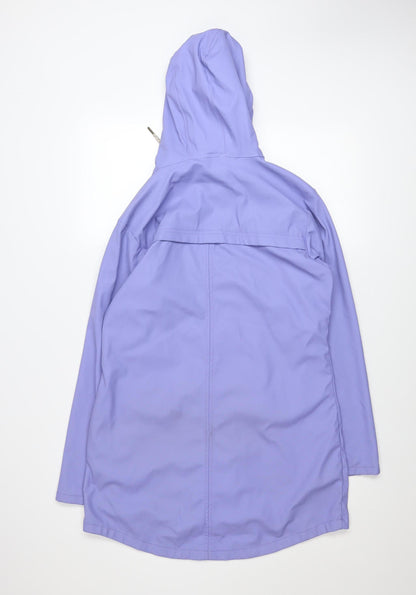 Lighthouse Womens Purple Waterproof Hooded Rain Coat Size 10