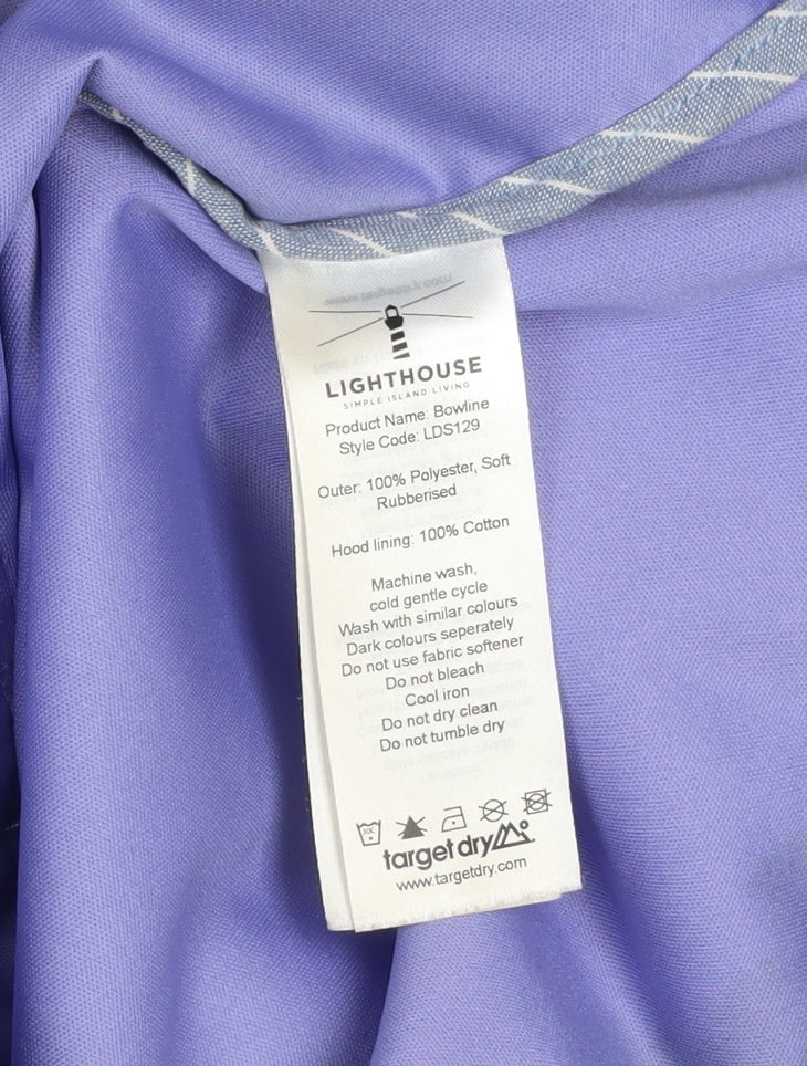 Lighthouse Womens Purple Waterproof Hooded Rain Coat Size 10