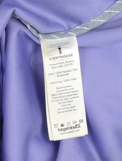 Lighthouse Womens Purple Waterproof Hooded Rain Coat Size 10