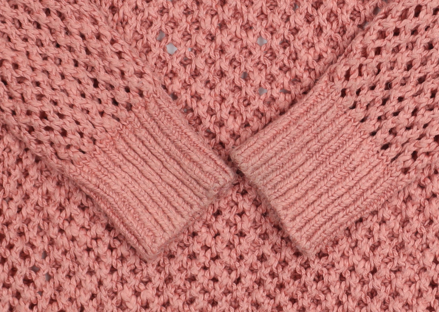 Hollister Women's Pink Open-Knit Boat Neck Jumper XS