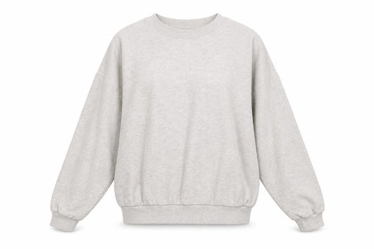 Front view of ASOS Women’s Beige Crew Neck Pullover Sweatshirt, size UK 14