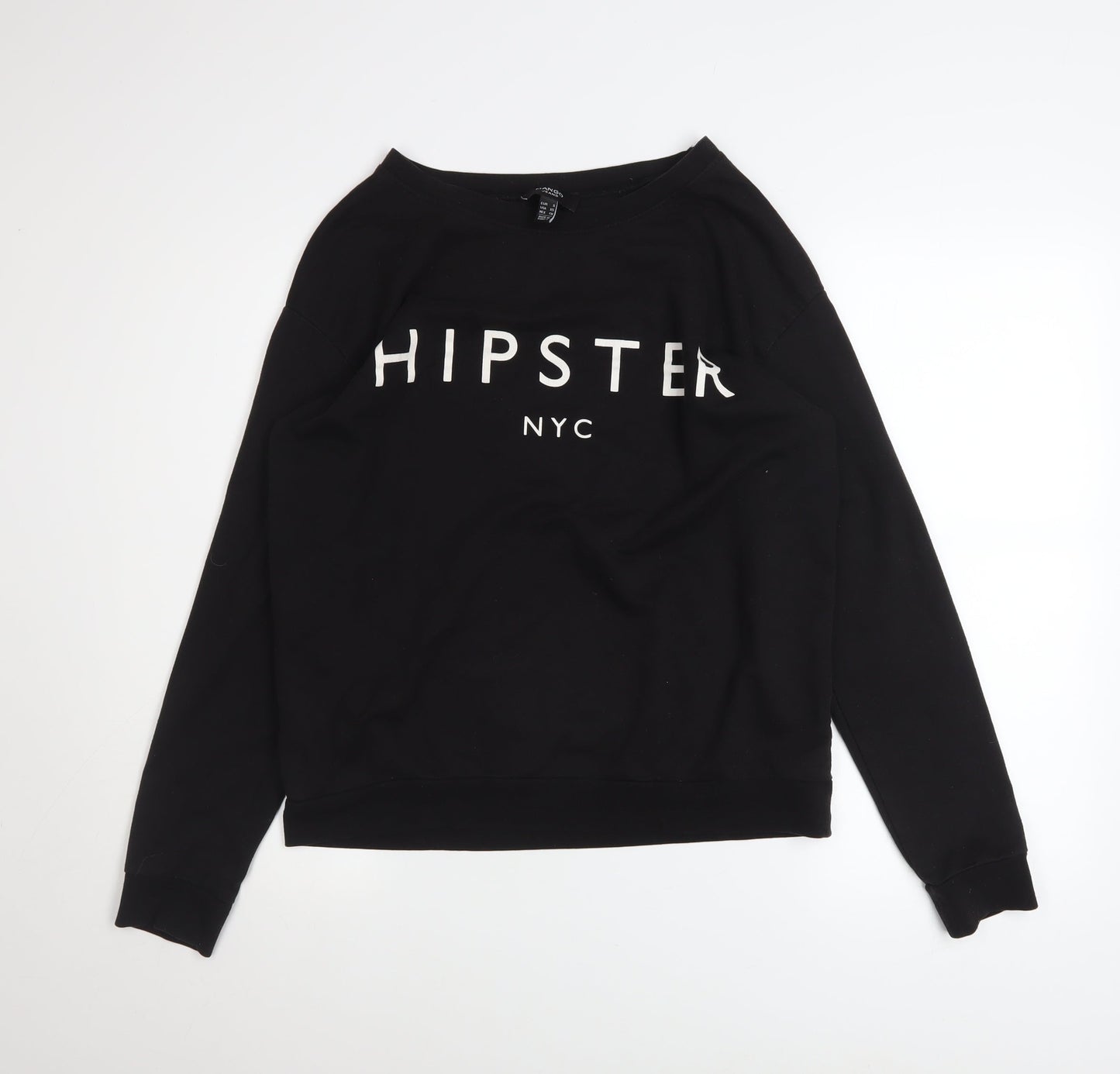 Womens UK Size S Mango Black Pullover Sweatshirt