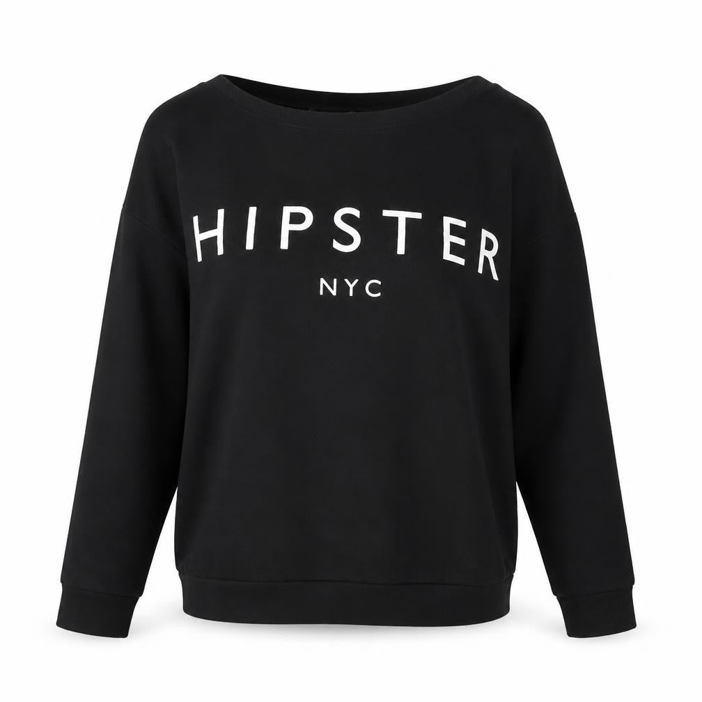 Womens UK Size S Mango Black Pullover Sweatshirt