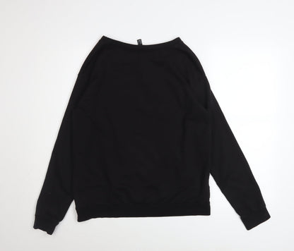 Womens UK Size S Mango Black Pullover Sweatshirt