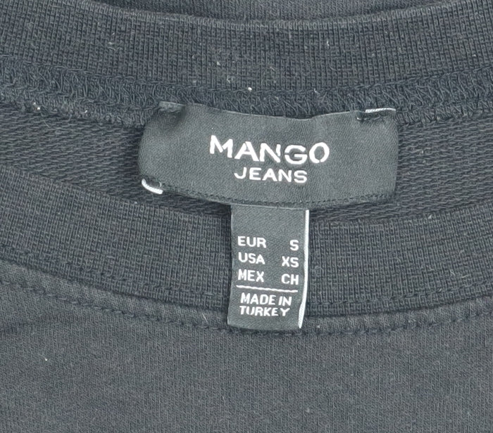 Womens UK Size S Mango Black Pullover Sweatshirt