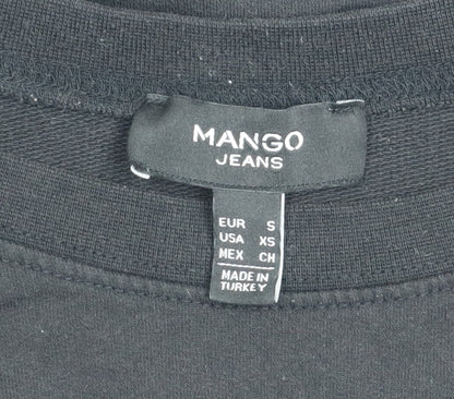 Womens UK Size S Mango Black Pullover Sweatshirt