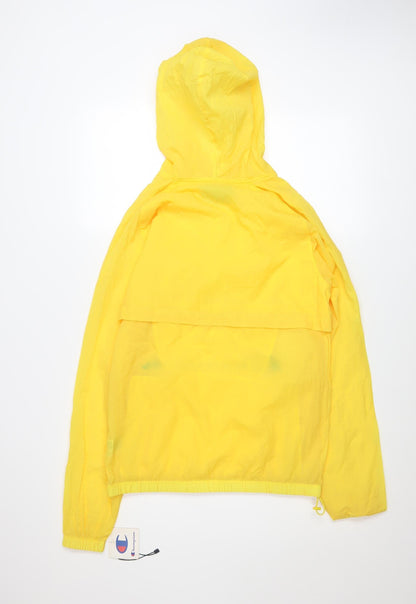 Champion Men’s Yellow Hooded Windbreaker Jacket Small