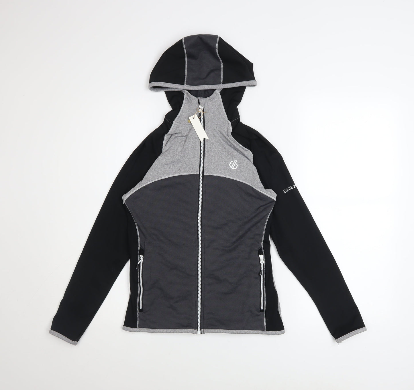 Dare 2b Women's Grey Hooded Full Zip Softshell Jacket Size 8