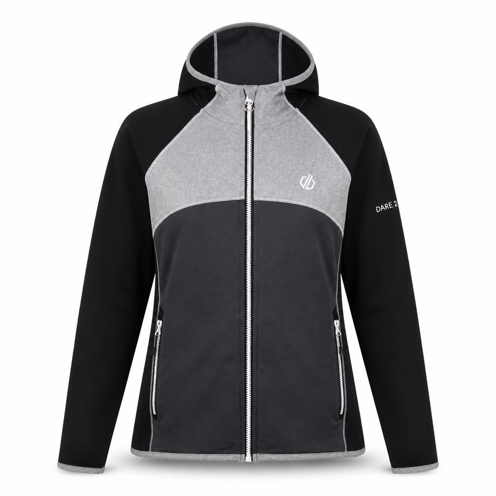 Dare 2b Women's Grey Hooded Full Zip Softshell Jacket Size 8