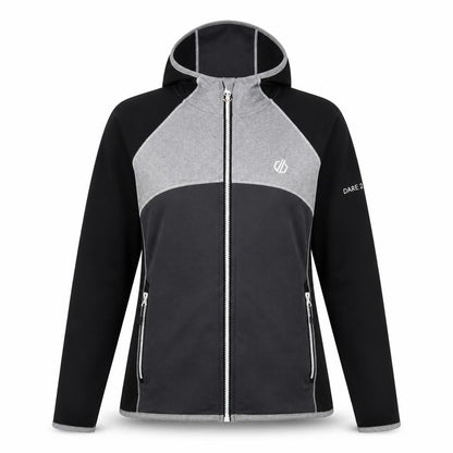 Dare 2b Women's Grey Hooded Full Zip Softshell Jacket Size 8