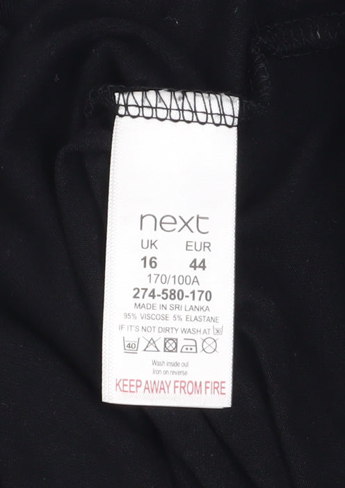 Womens UK Size 16 NEXT Black Basic T-Shirt
