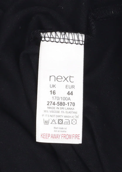 Womens UK Size 16 NEXT Black Basic T-Shirt