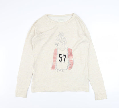 Womens UK Size 8 NEXT Beige Pullover Sweatshirt
