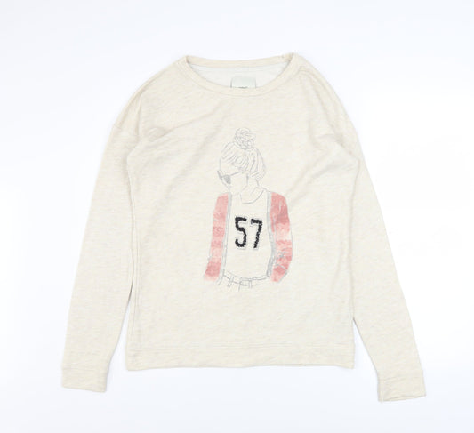 Womens UK Size 8 NEXT Beige Pullover Sweatshirt