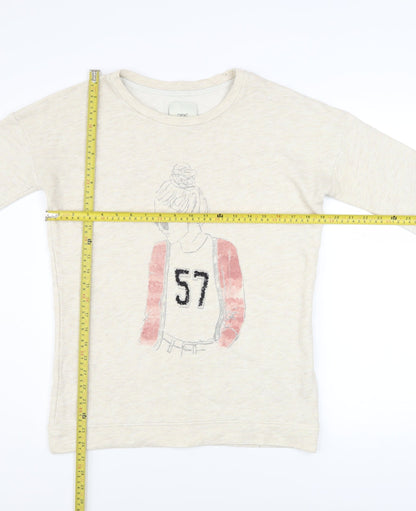Womens UK Size 8 NEXT Beige Pullover Sweatshirt