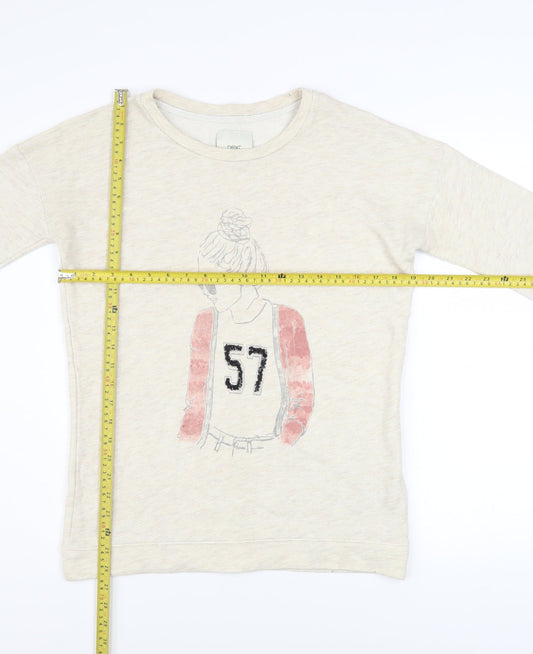 Womens UK Size 8 NEXT Beige Pullover Sweatshirt