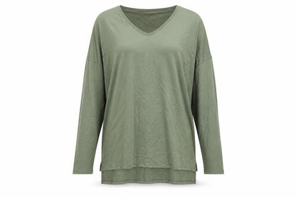 Friends Like These Women’s Green V-Neck Jersey Long Sleeve Top Size 14