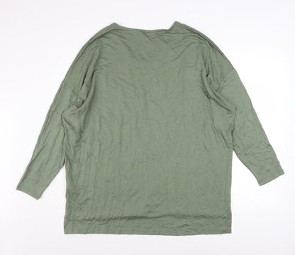 Friends Like These Women’s Green V-Neck Jersey Long Sleeve Top Size 14