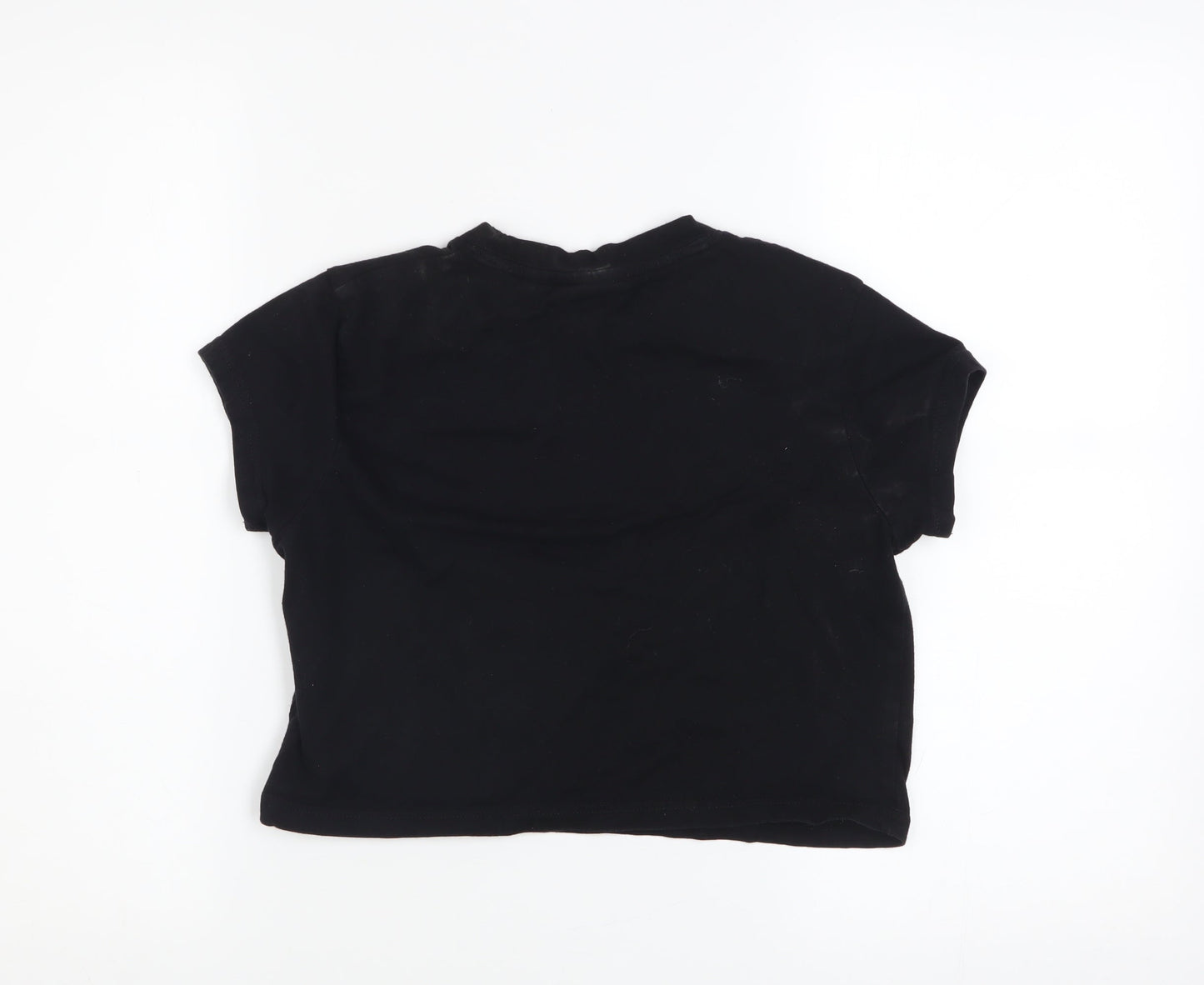 Womens UK Size XS FILA Black Cropped T-Shirt