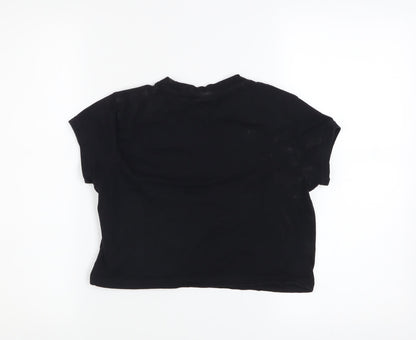 Womens UK Size XS FILA Black Cropped T-Shirt