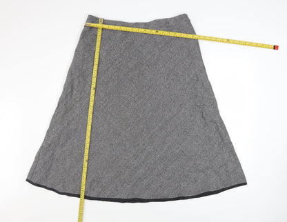 Marks and Spencer Women Grey Wool Blend A-Line Tweed Skirt UK 16