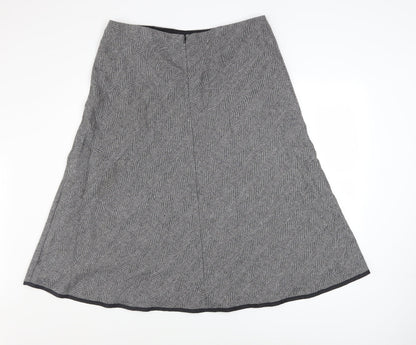 Marks and Spencer Women Grey Wool Blend A-Line Tweed Skirt UK 16